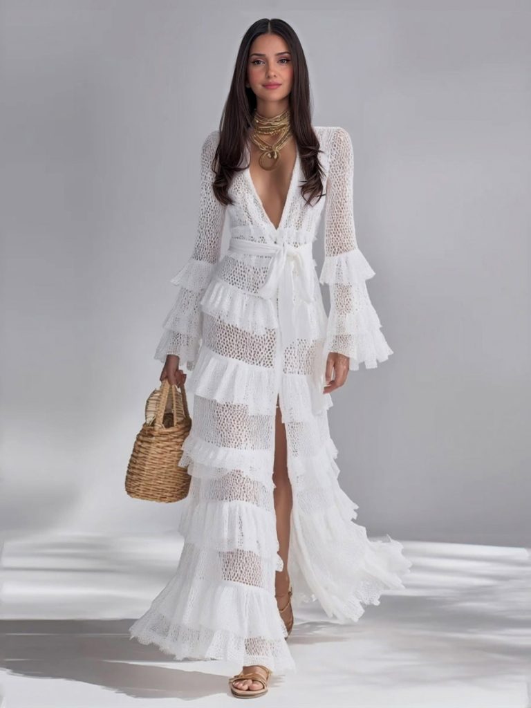 Lace Sheer Maxi Dress