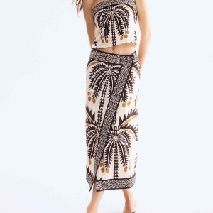 Printed Strapless Two-Piece Set