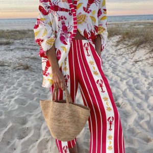 Printed Patchwork Two-Piece Set