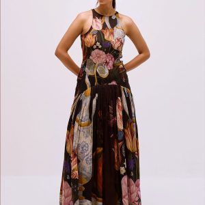 Printed Sleeveless Maxi Dress