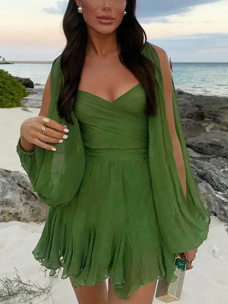 V-Neck Mini Dress