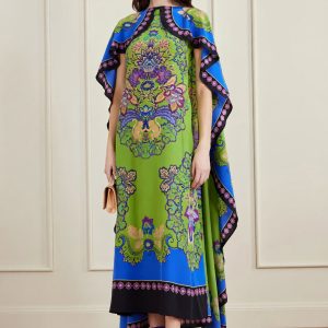 Printed Floral Satin Maxi Dress