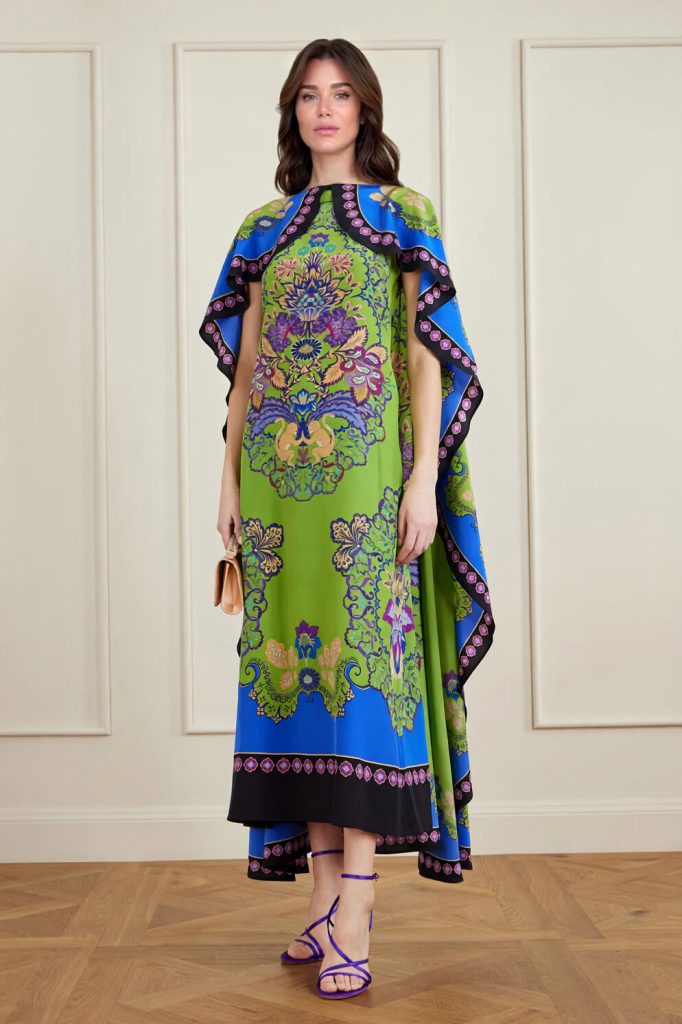 Printed Floral Satin Maxi Dress