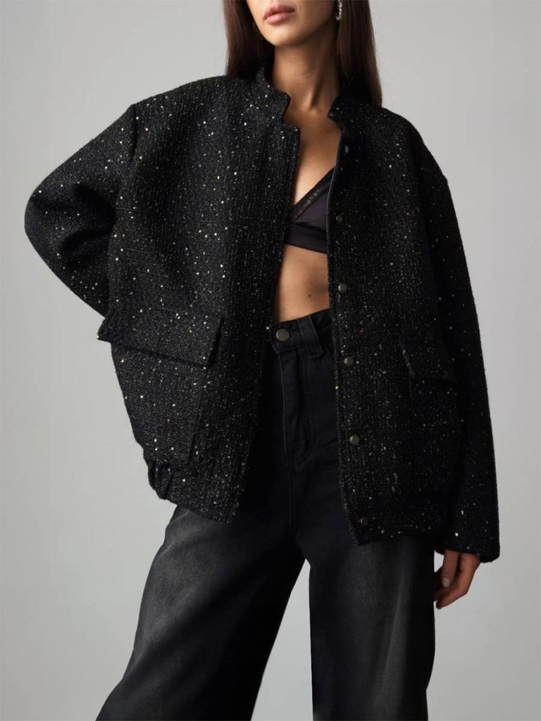 High Neck Loose Fit Jacket