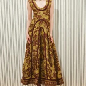 Printed Knit Patchwork Maxi Dress