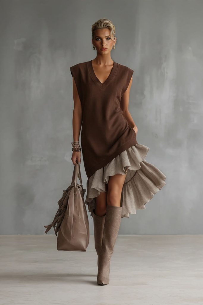 Asymmetric Neck Sleeveless Elegant Midi Dress